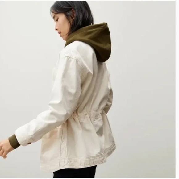 🤍 Everlane Cinchable Chore Jacket • Canvas • Bone (Off-White) • XS - Picture 2 of 8